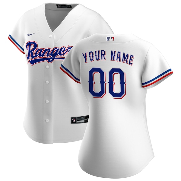 Texas Rangers Nike Women's Home Replica Custom Jersey - White