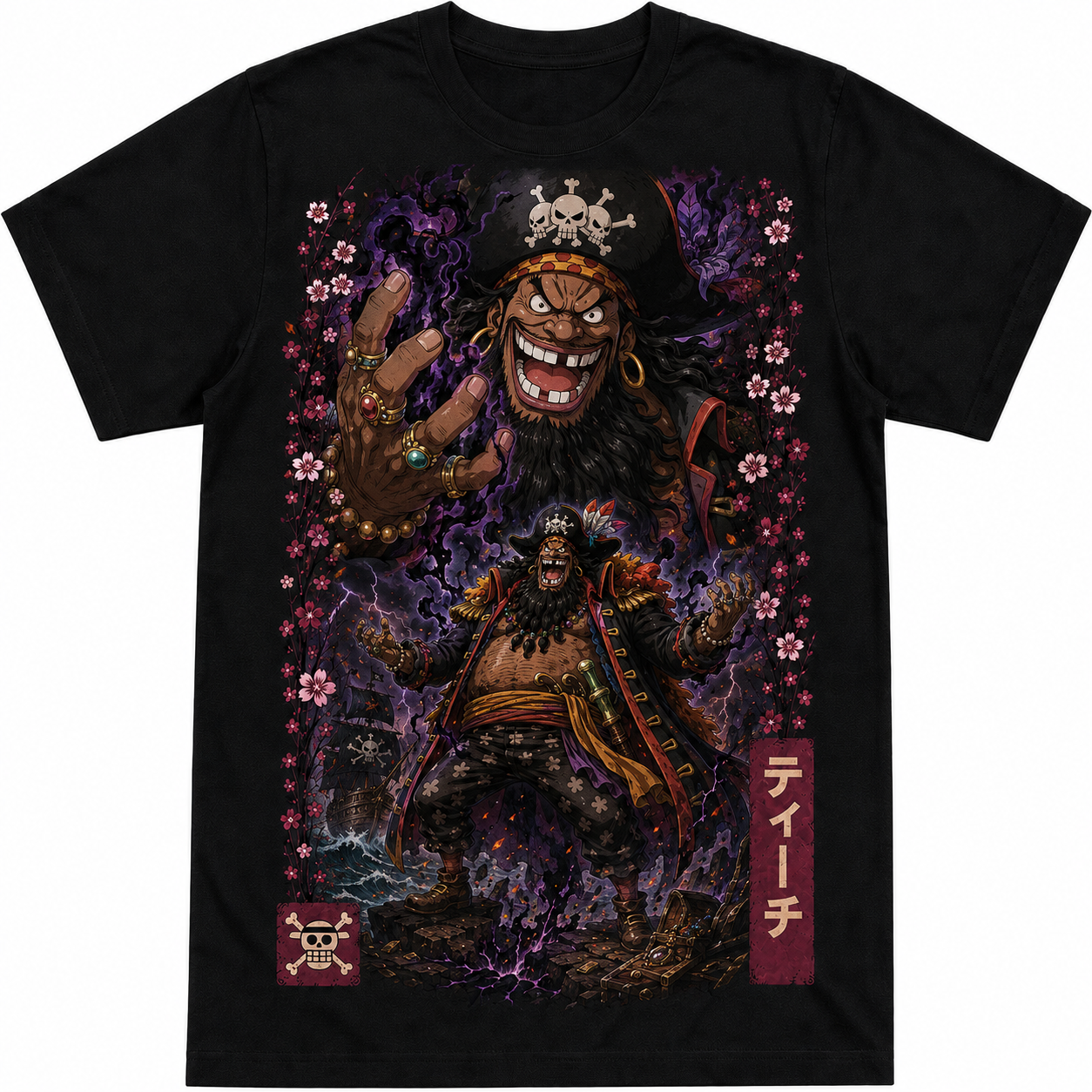 Remera Anime Marshall D. Teach One Piece Manga Corta