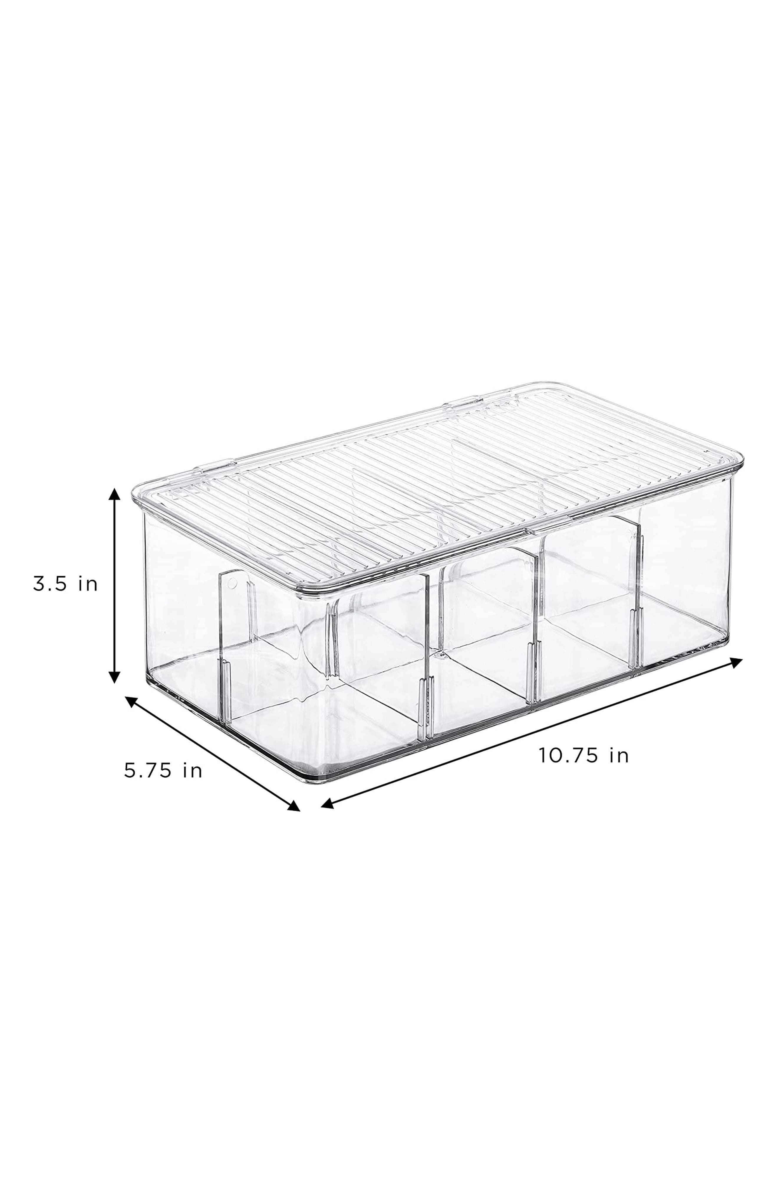 SORBUS Set of 2 Fridge Organizer Bins with Lids