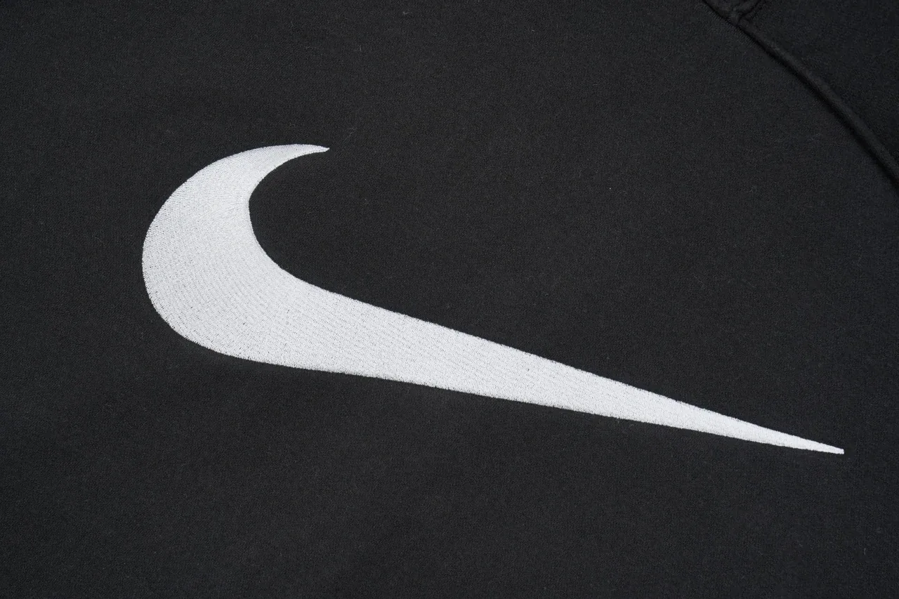 Nike Black Swoosh Embroidered Zip Hoodie Jacket product photo from LabelPicks