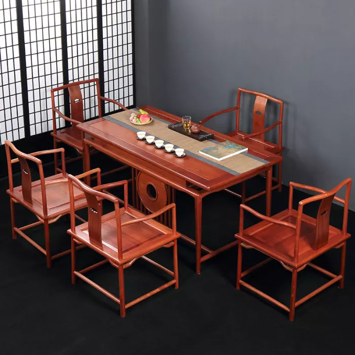 Tong rosewood office tea table and chair combination set solid wood kung fu tea table zen tea table home tea set
