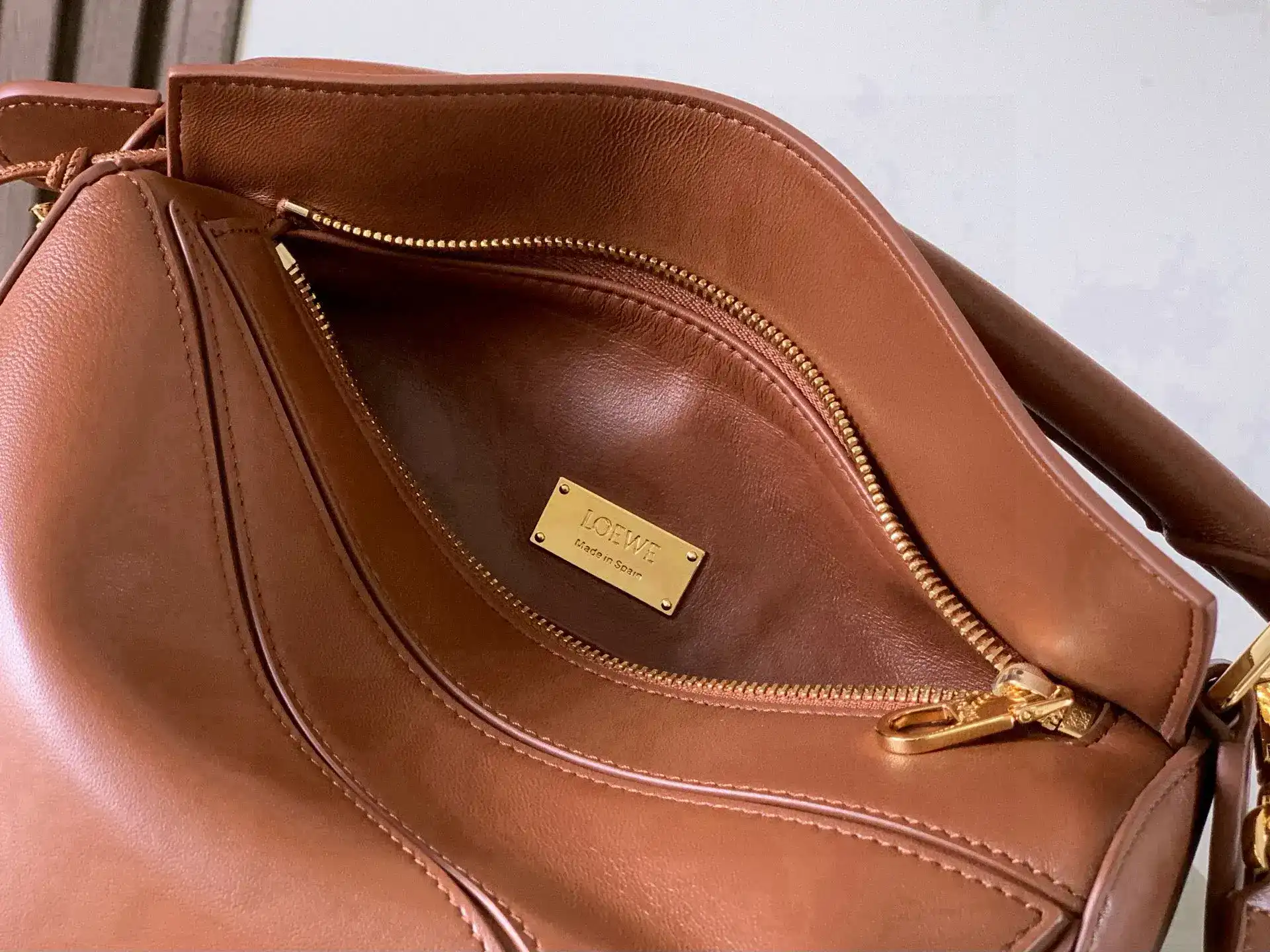 Loewe Brown Puzzle Lambskin Top Handle Bag product photo from LabelPicks