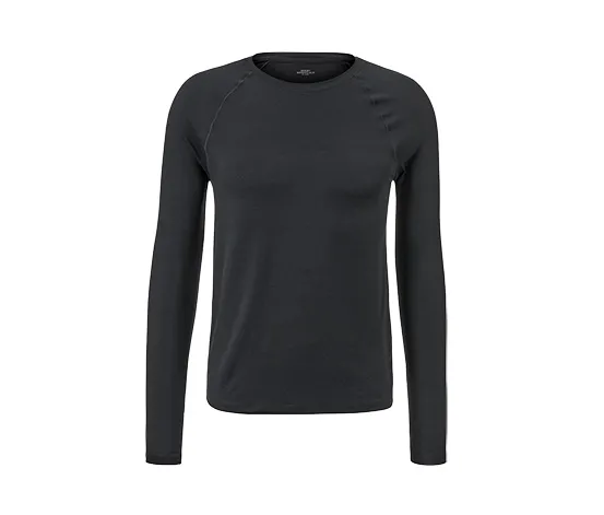 Langarm-Funktionsshirt, schwarz