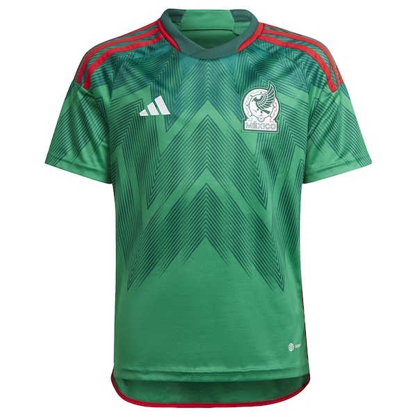 Mexico National Team adidas Youth 2022/23 Home Blank Replica Jersey - Green