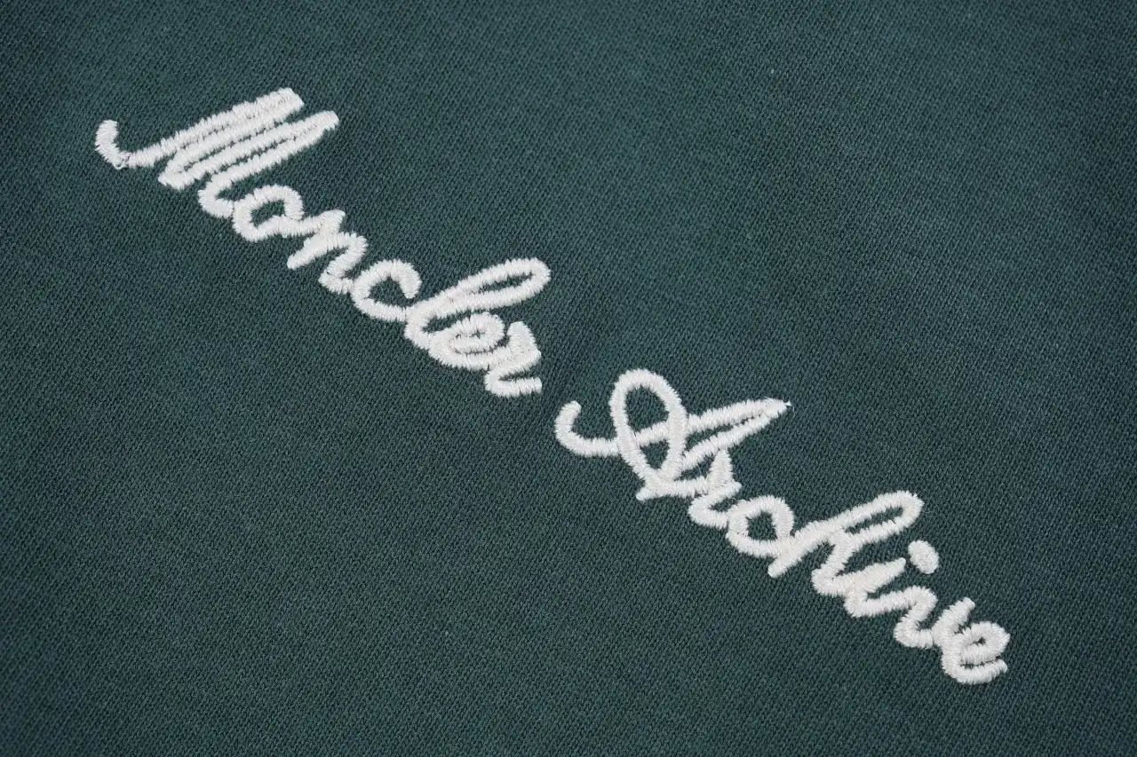Moncler Dark Green Brown Contrast-Collar Embroidered T-Shirt product photo from LabelPicks