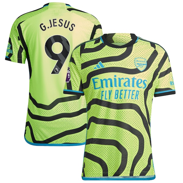 Gabriel Jesus Arsenal adidas 2023/24 Away Authentic Player Jersey - Yellow/Red