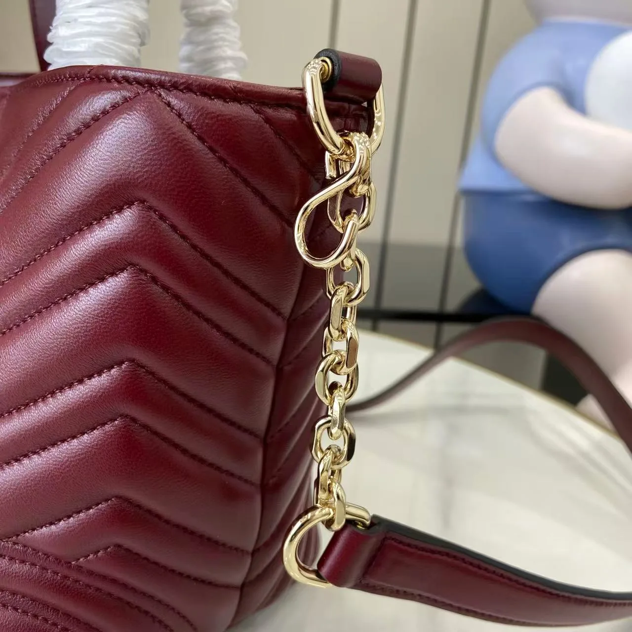 Gucci Red Marmont GG Supreme Canvas Tote Bag product photo from LabelPicks