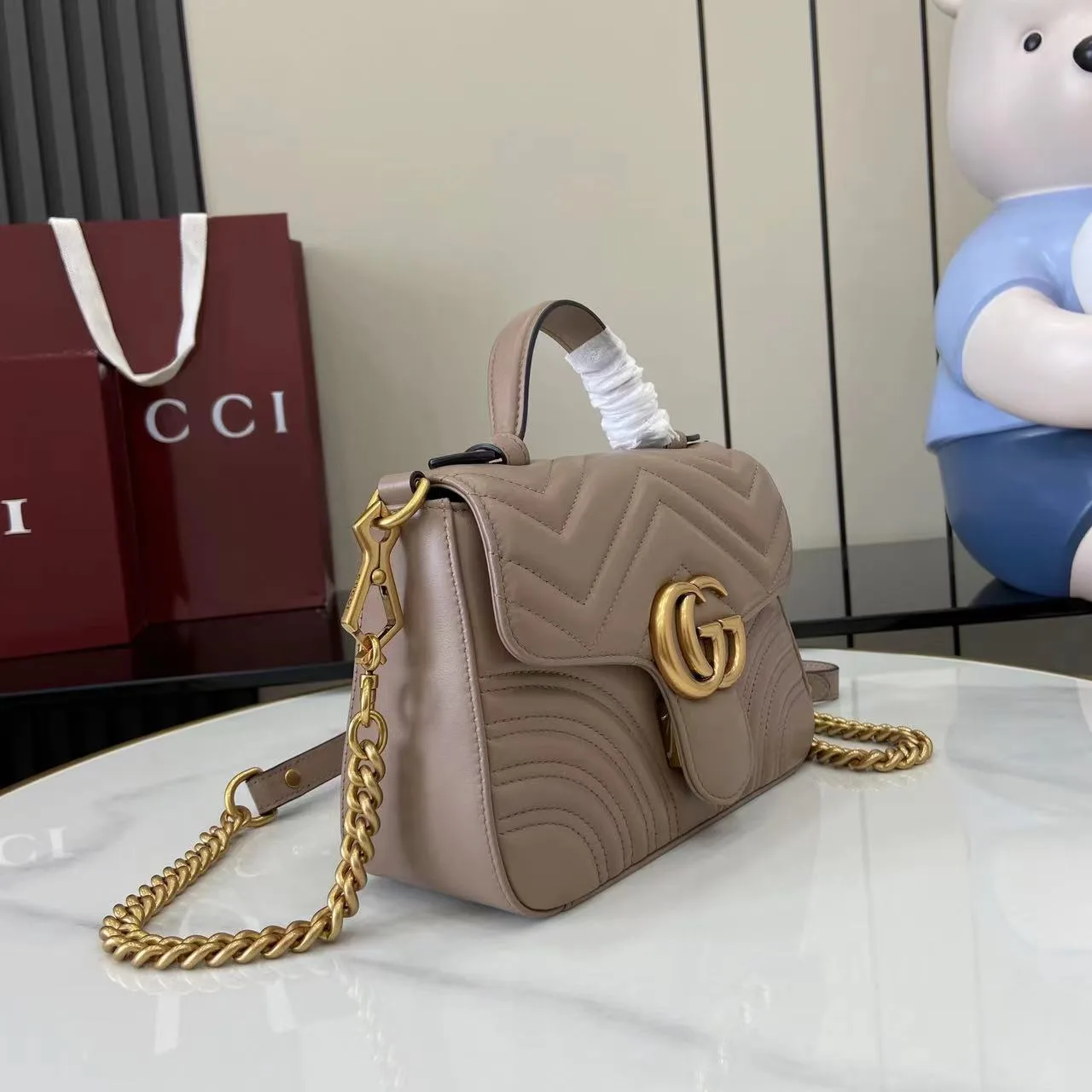 Gucci GG Supreme Canvas Marmont Top Handle Bag product photo from LabelPicks