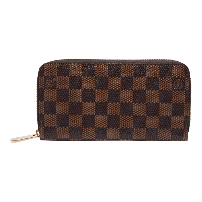 LOUIS VUITTON Zippy Classic Damier Ebene Retro Zip Wallet, Regular Size, Women's Style, Brown