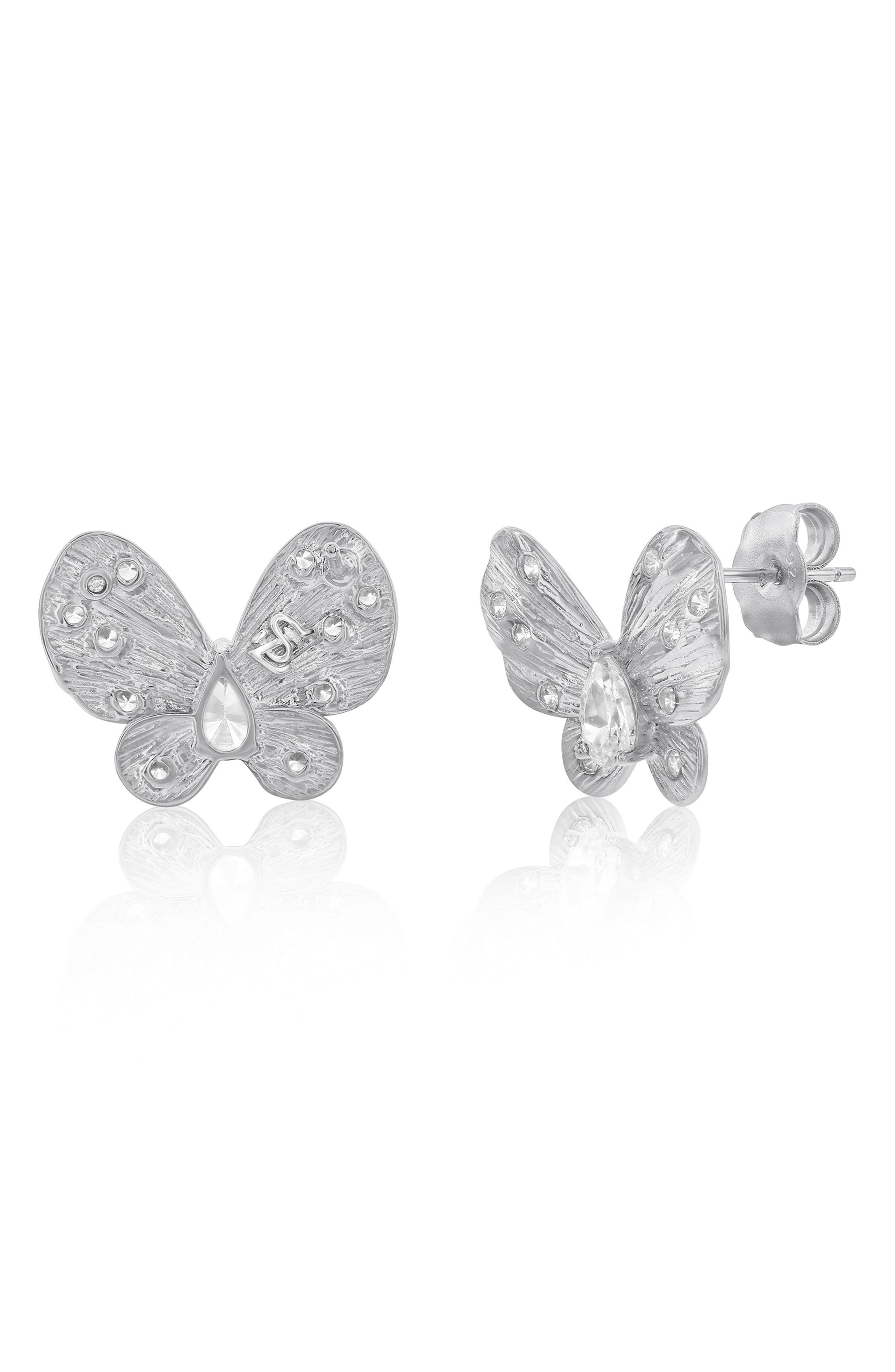 SUZY LEVIAN Cubic Zirconia Butterfly Stud Earrings