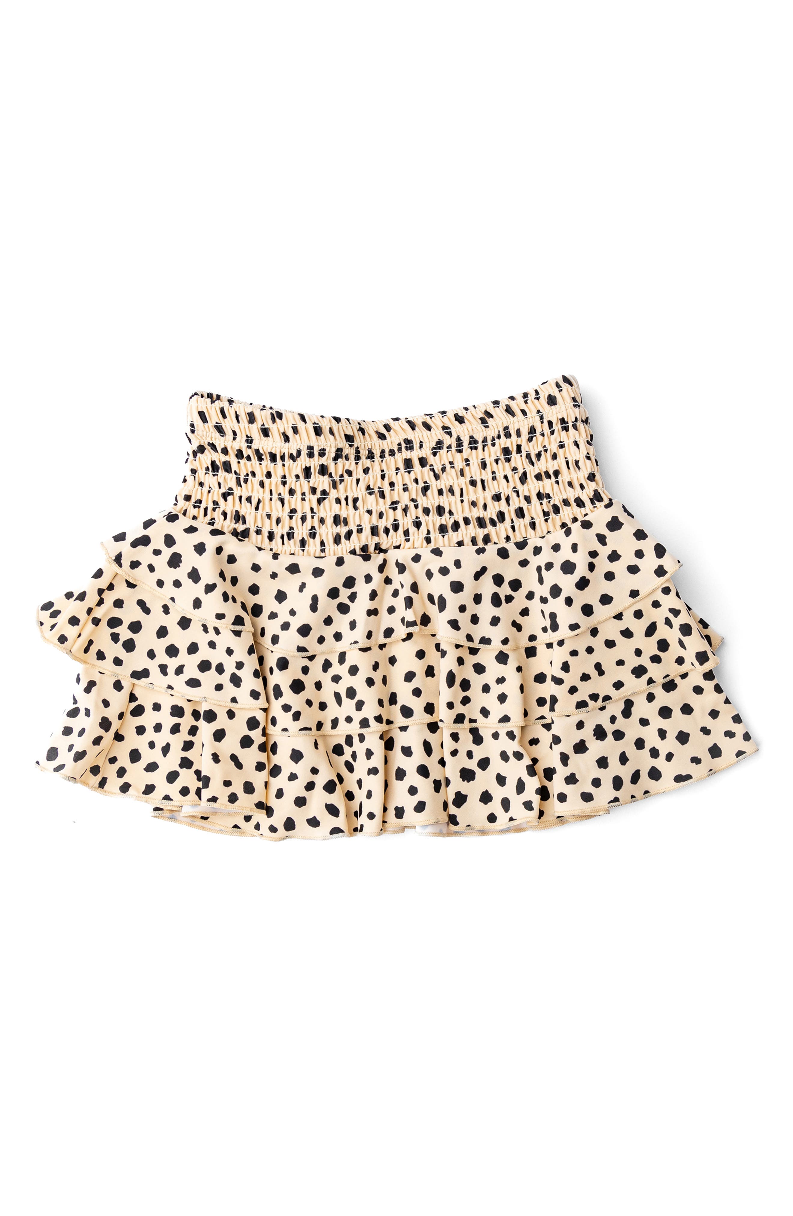 Shade Critters Kids' Dalmatian Leopard Smocked UPF 50+ Cover-Up Skirt