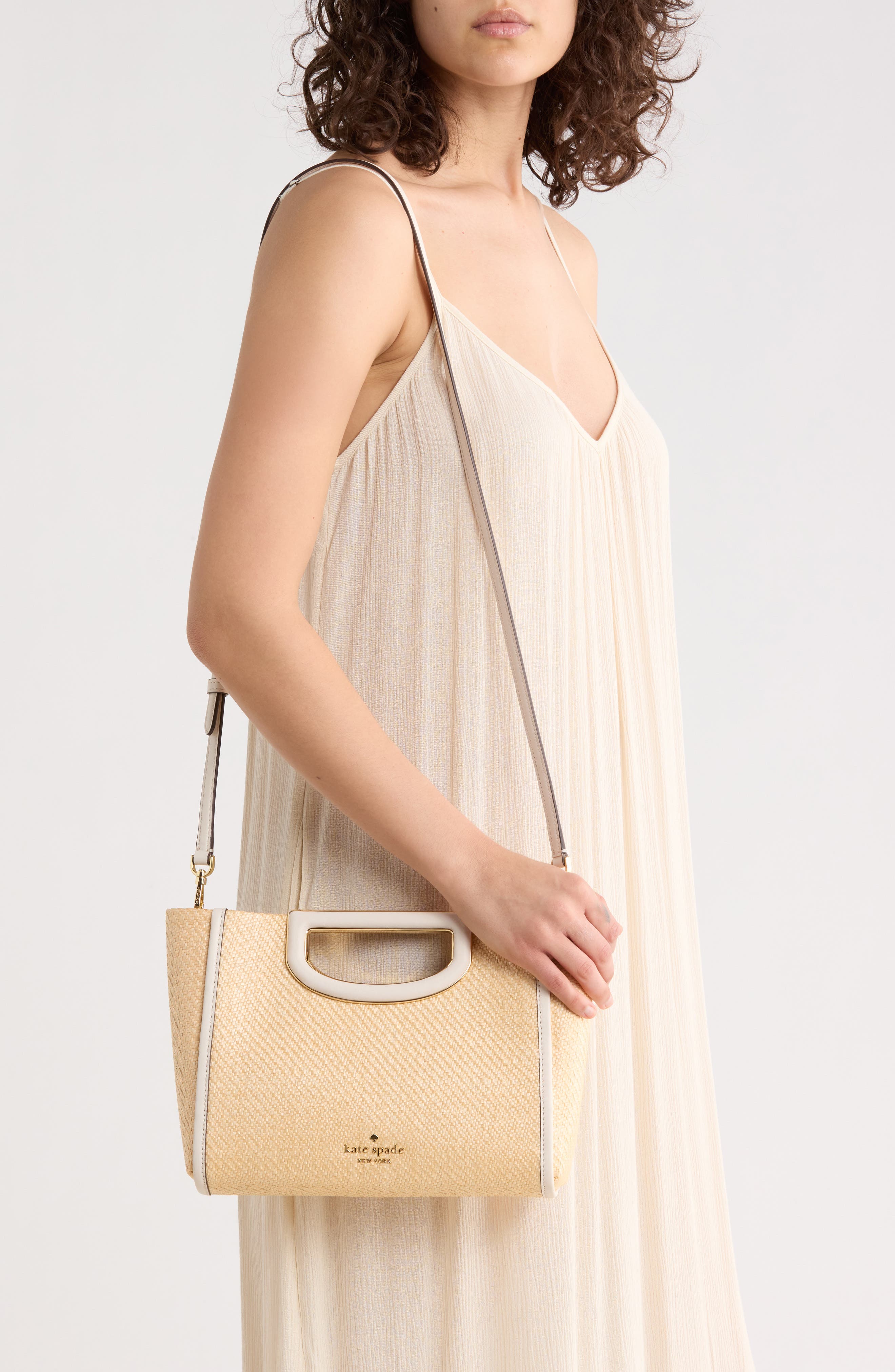 Kate Spade New York alexia straw crossbody clutch