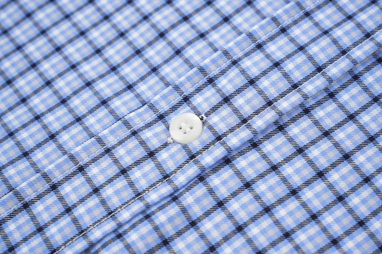 Miu Miu Sky Blue Check Long Sleeve Shirt product photo from LabelPicks