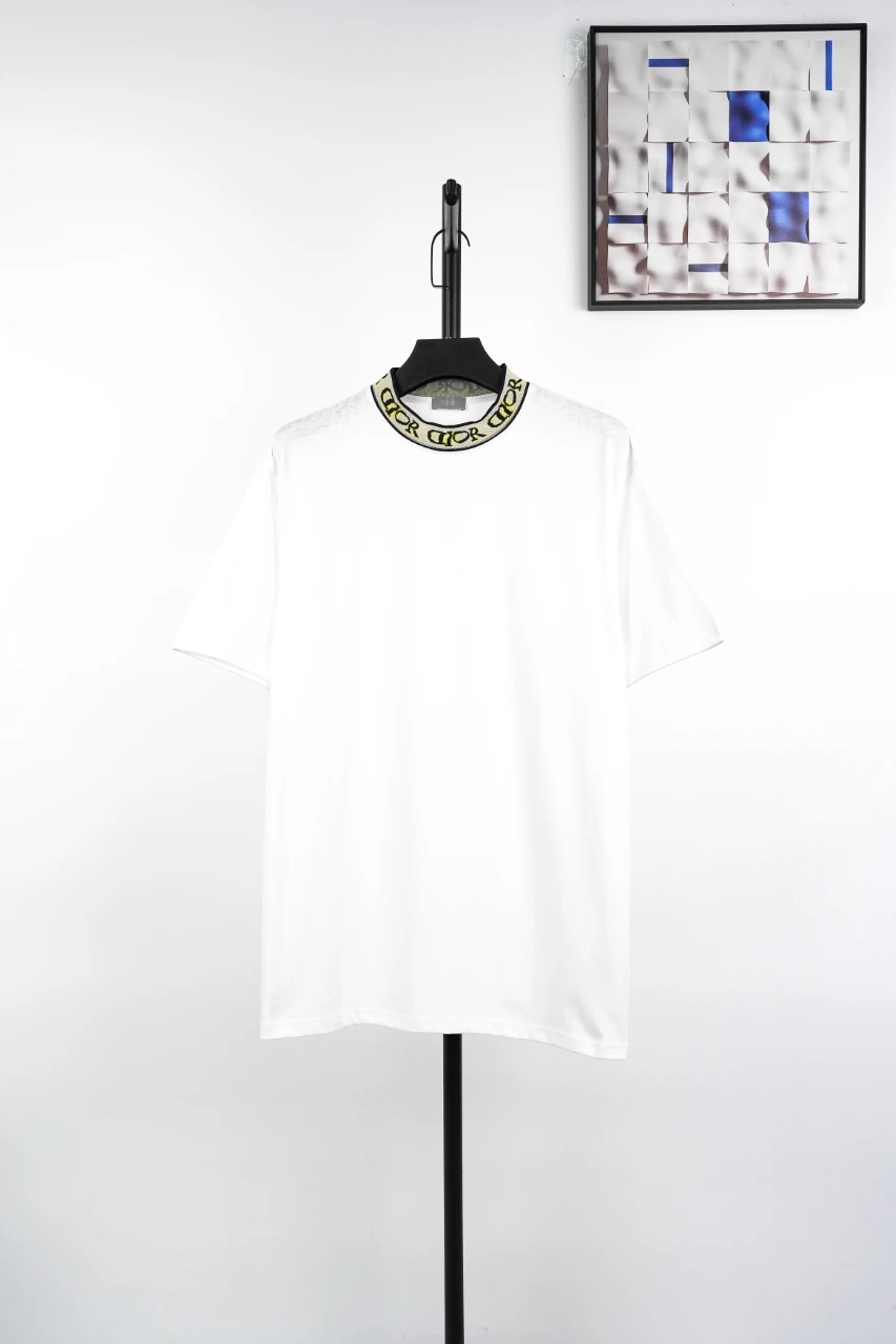 Dior White Jacquard Collar Letter T-Shirt product photo from LabelPicks
