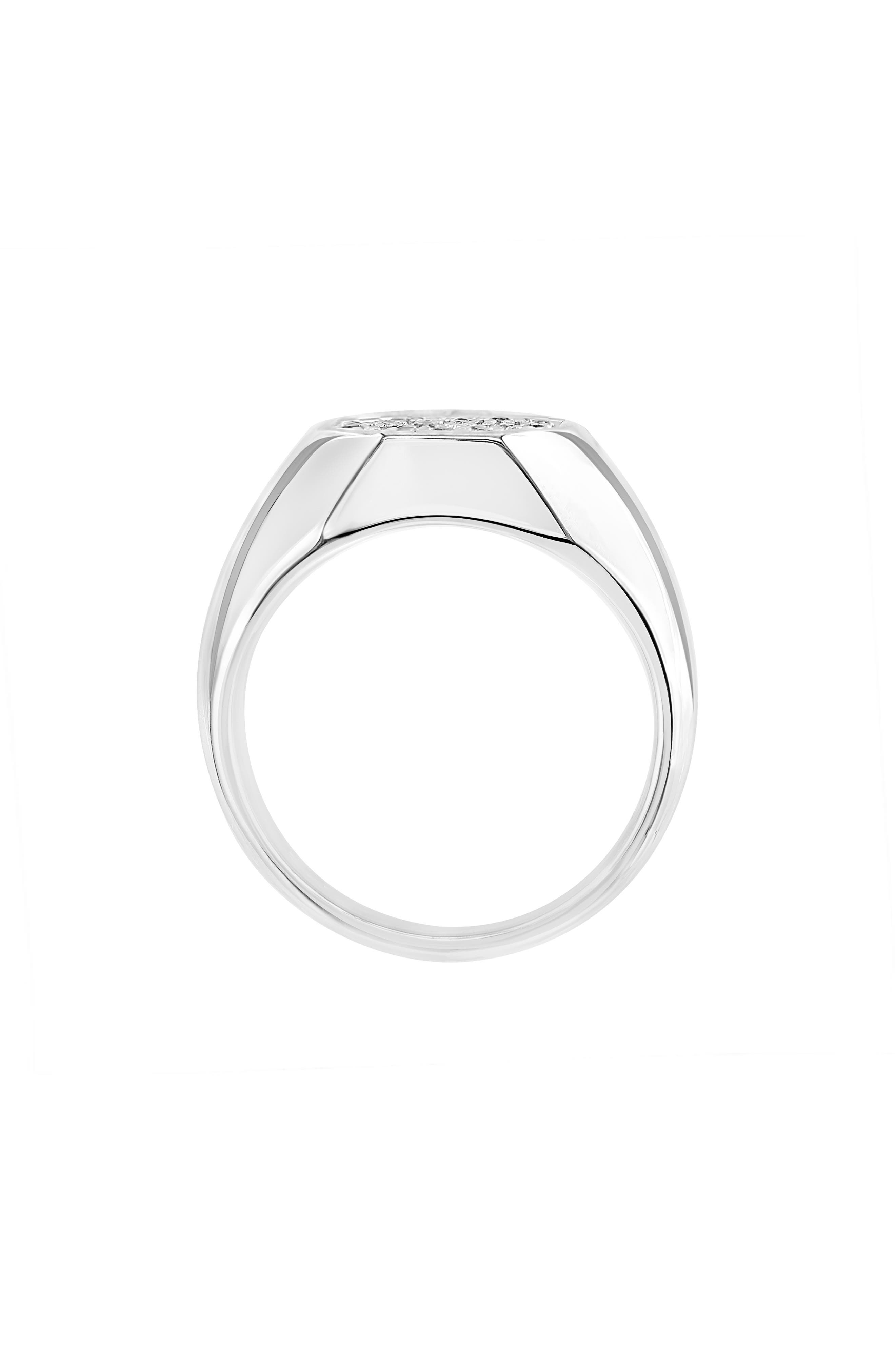 EFFY Men's Pavé White Topaz Signet Ring