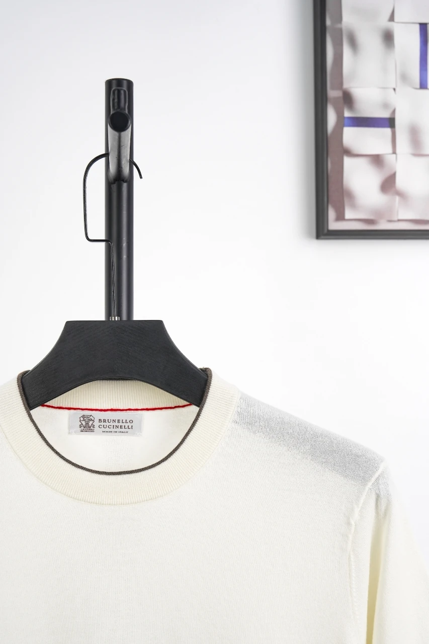 Brunello Cucinelli Sea-Gull Collar Cotton Knit T-Shirt product photo from LabelPicks