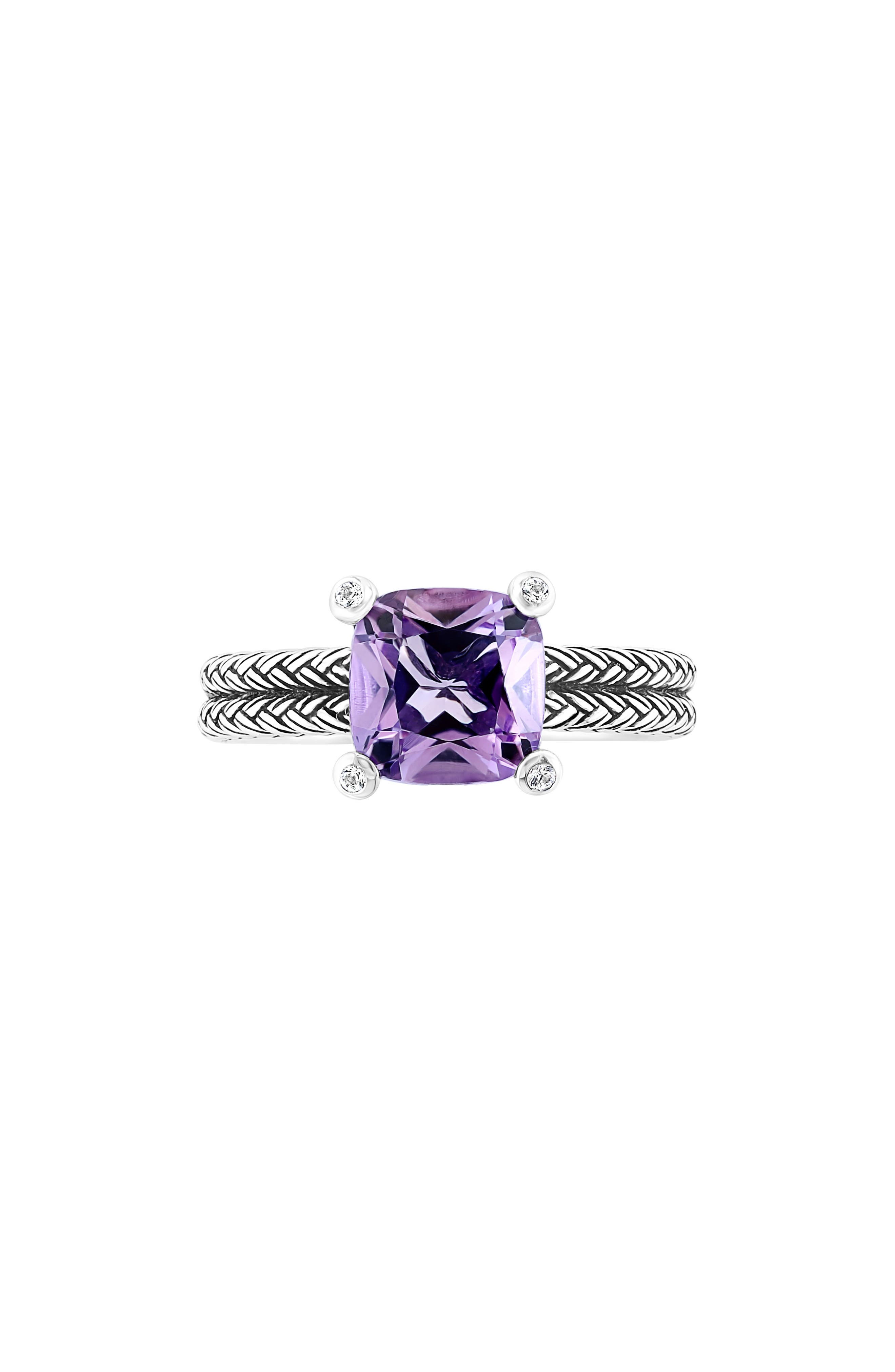 EFFY Sterling Silver Amethyst Double Braid Ring