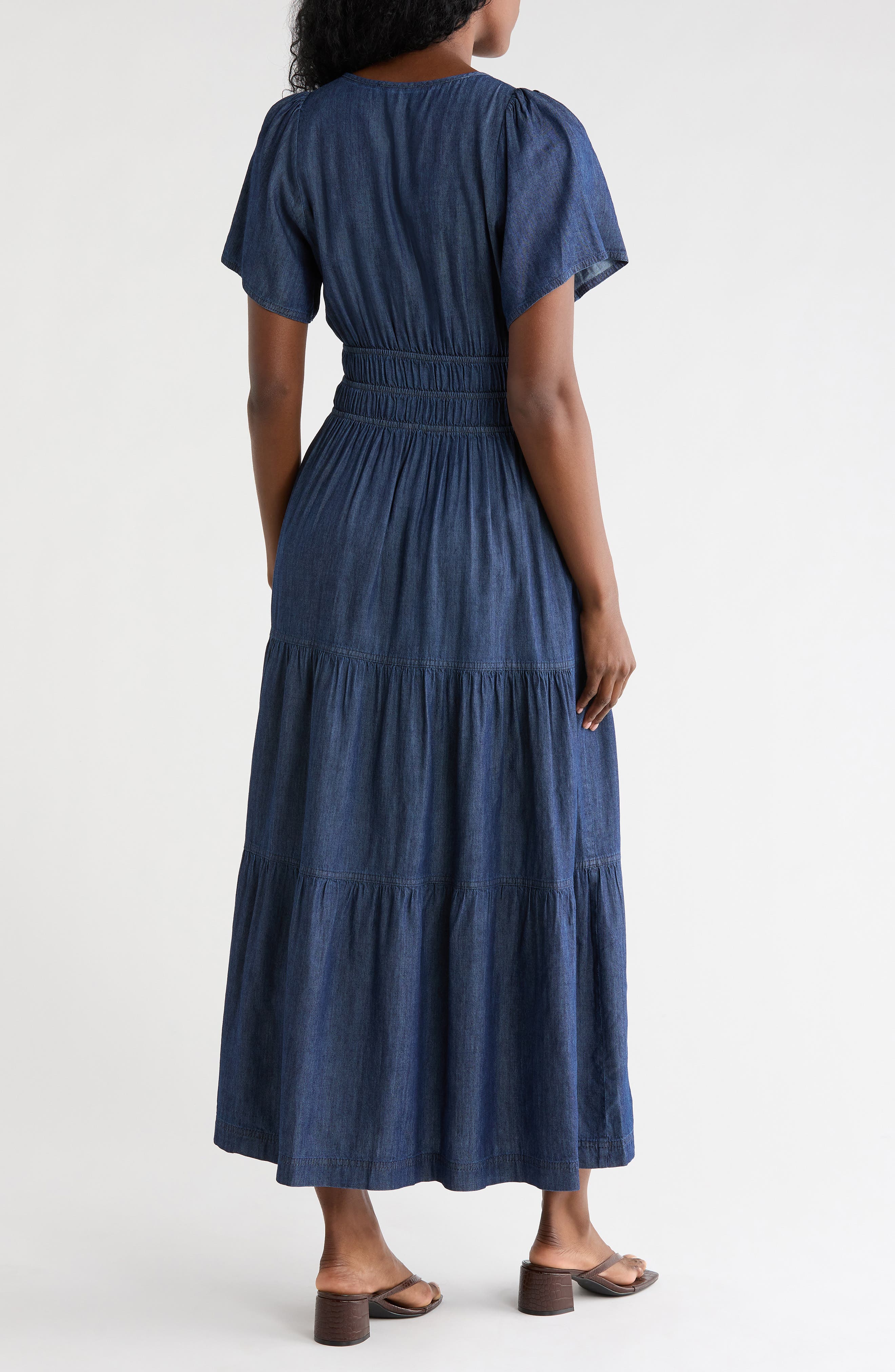 Tommy Hilfiger Chambray Short Sleeve Maxi Dress