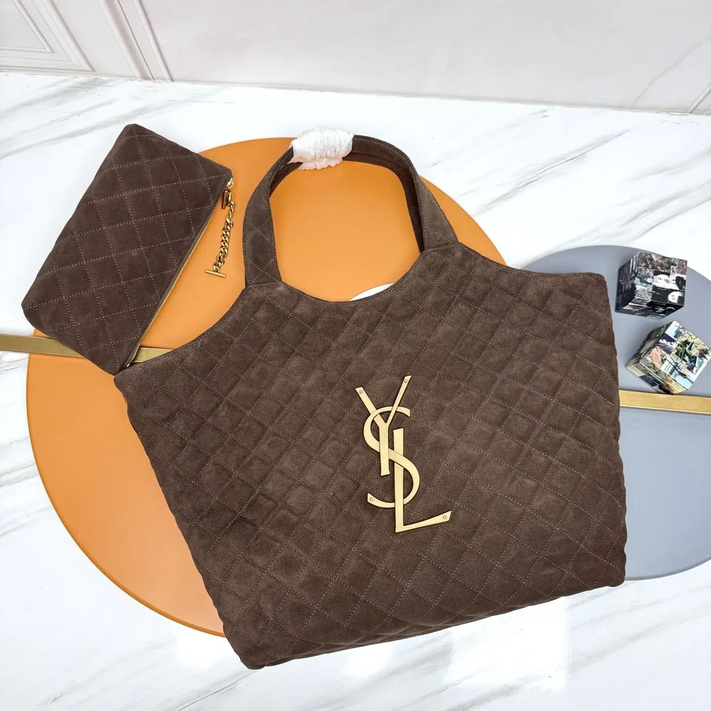 Saint Laurent Brown Icare Tote Bag product photo from LabelPicks