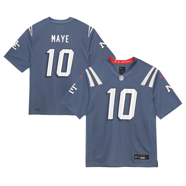 Drake Maye New England Patriots Nike Preschool 2025 Rivalries Collection Game Jersey - Storm Blue