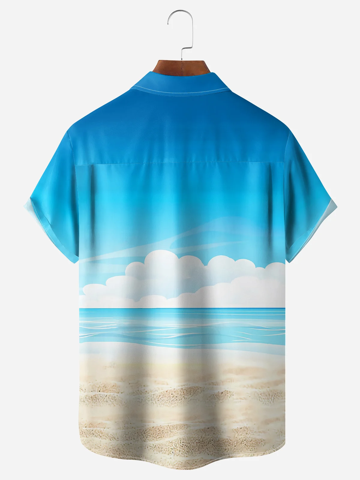 Cowboy Rooster Chest Pocket Short Sleeve Casual Shirt