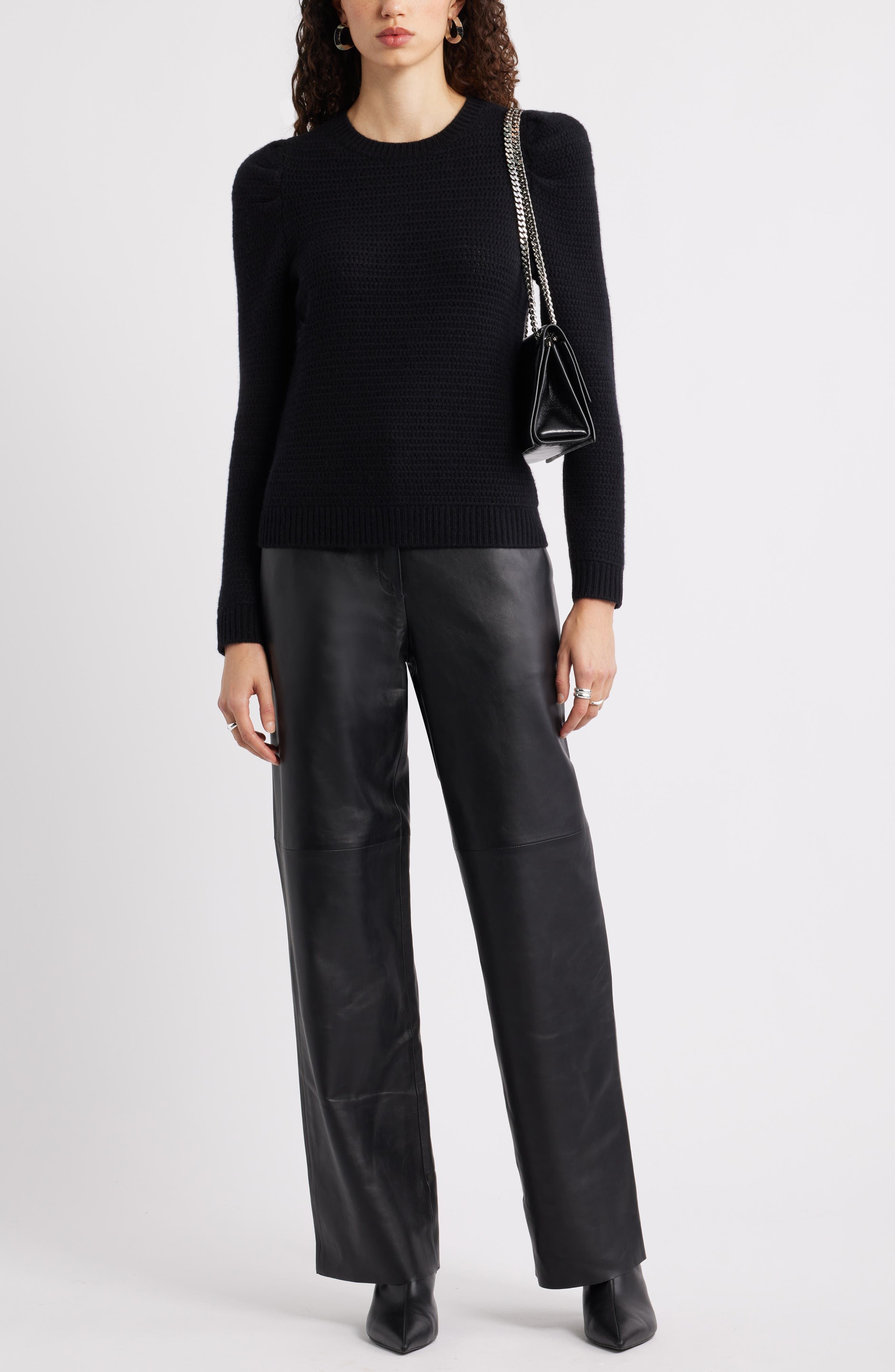 Nordstrom Wool & Cashmere Puff Sleeve Sweater