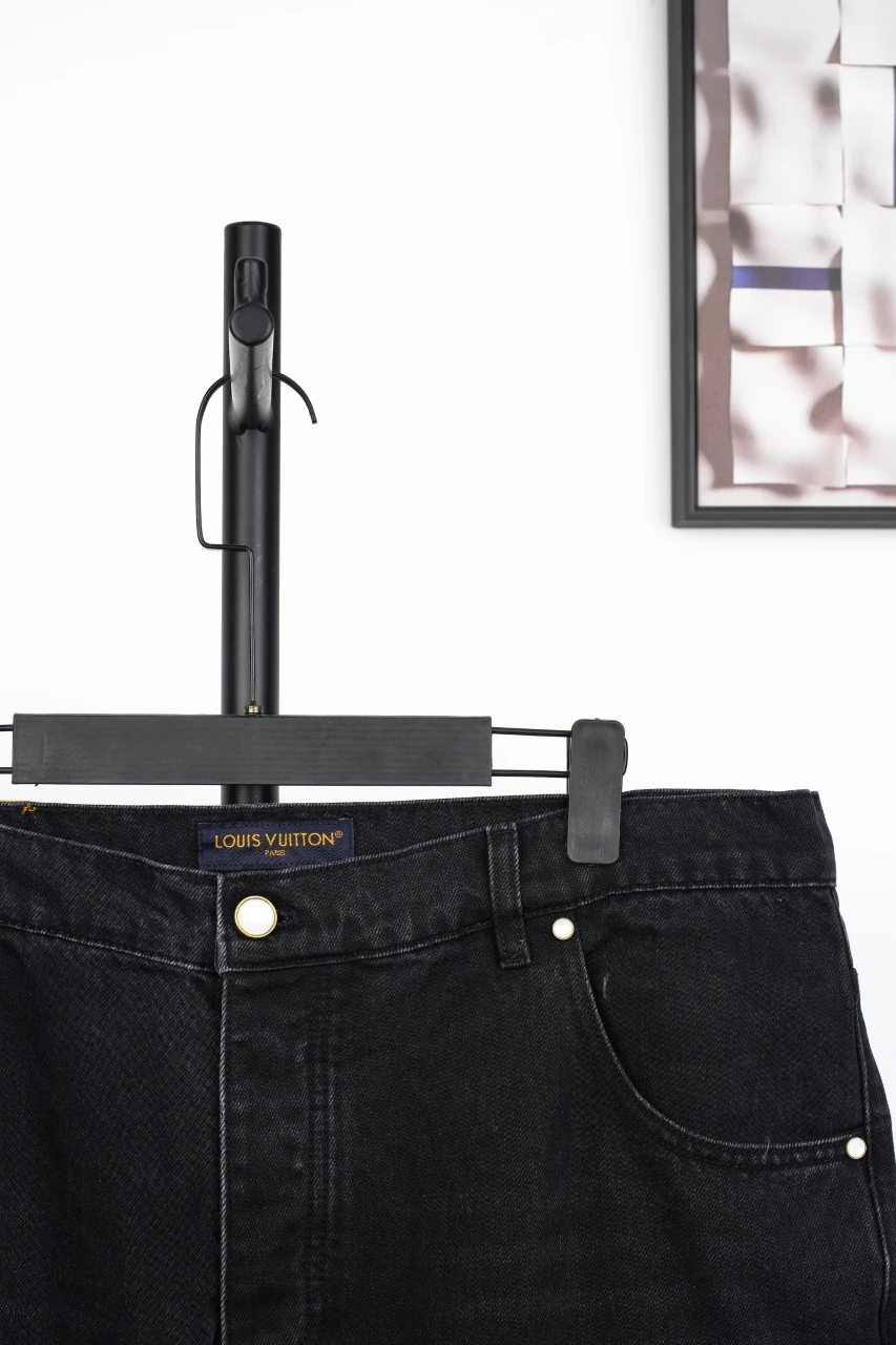Louis Vuitton Black Stitch Monogram Letter Denim Pants product photo from LabelPicks