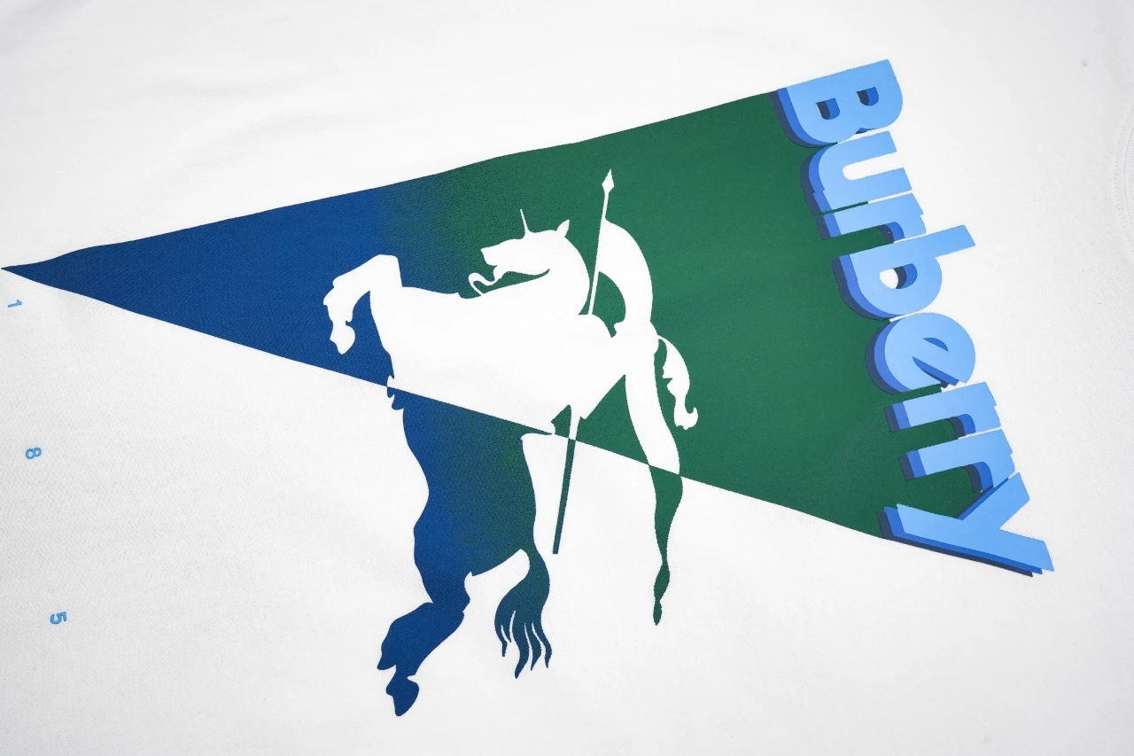 Burberry White Gradient Triangle Equestrian Knight Print T-Shirt product photo from LabelPicks