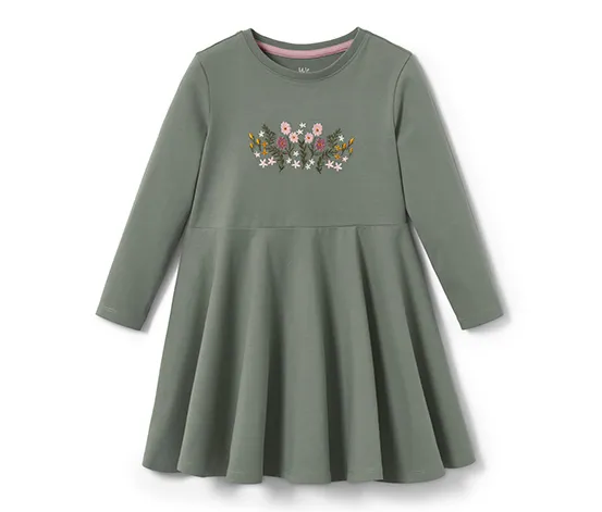 Jerseykleid mit Stickerei