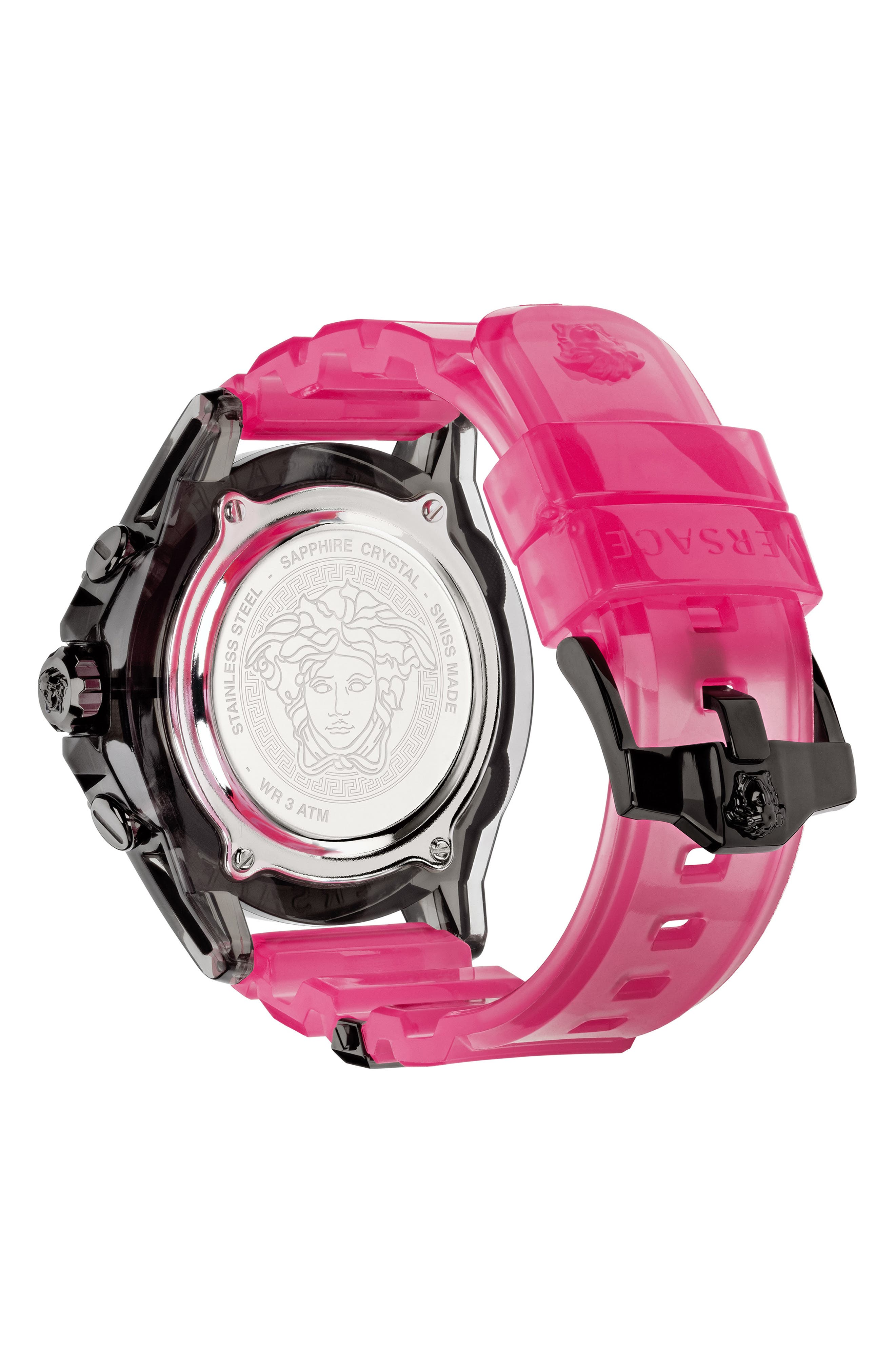 Versace Icon Active Chronograph Silicone Strap Watch, 44mm
