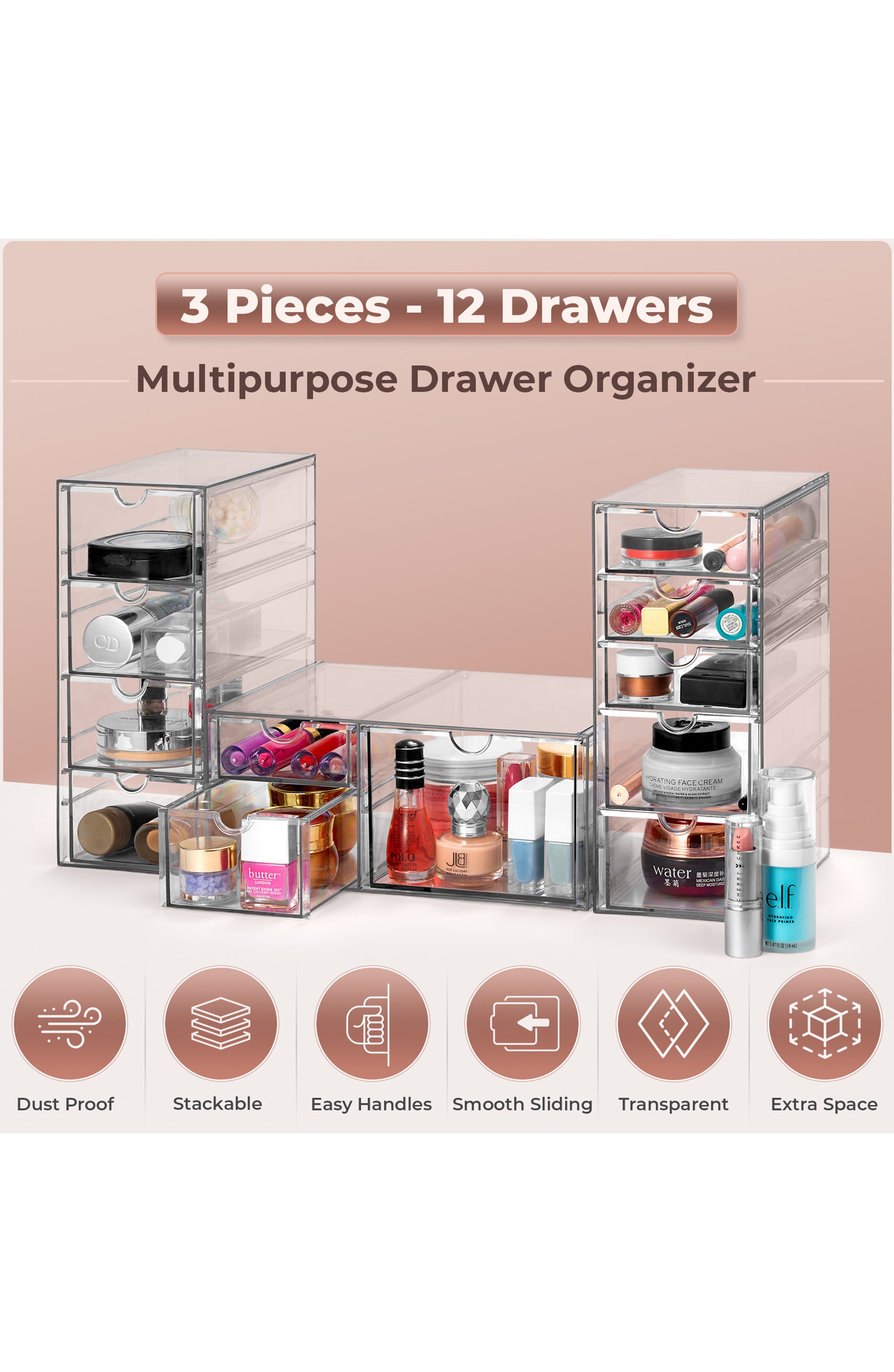 SORBUS 12-Drawer Acrylic Organizer