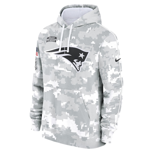 New England Patriots Nike 2024 Salute to Service Club Fleece Pullover Hoodie - Arctic Camo