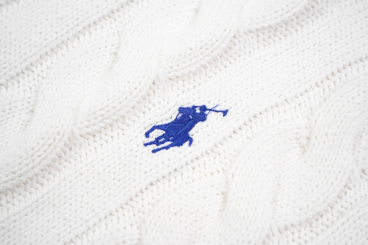 Ralph Lauren White Cable-Knit Cotton Crewneck Sweater product photo from LabelPicks