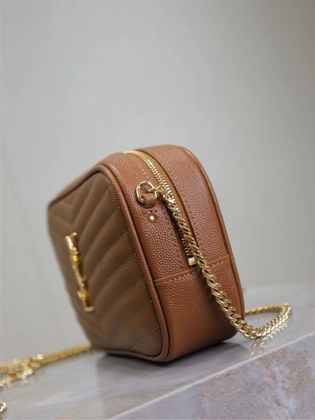 Saint Laurent Brown Calfskin Shoulder Bag product photo from LabelPicks