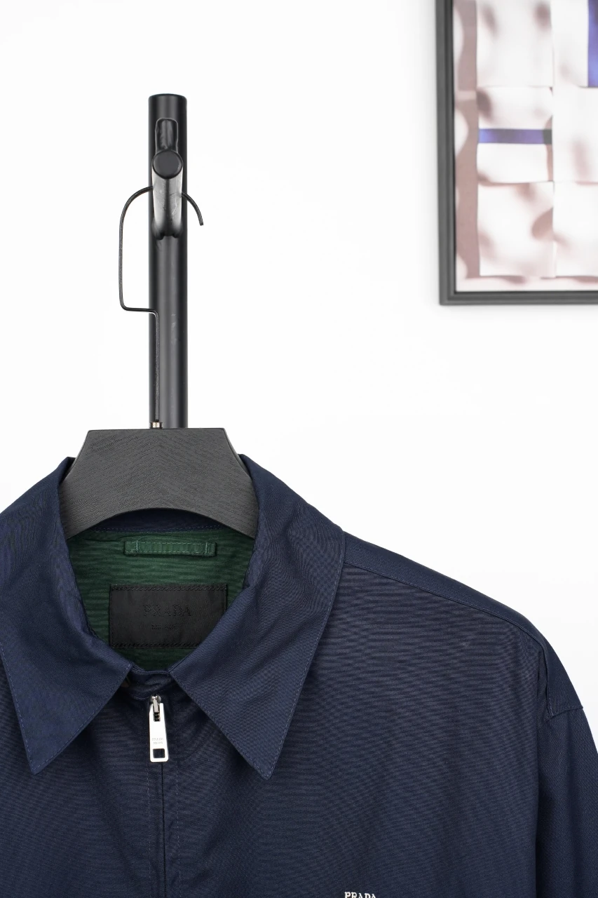 Prada Navy Zip Jacket with Green Lining product photo from LabelPicks