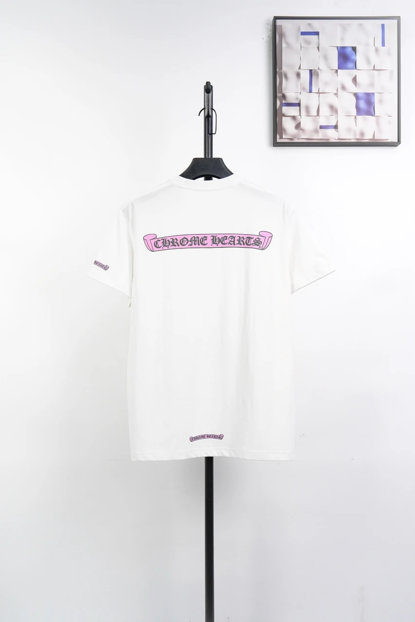 Chrome Hearts White Pink Green Sanskrit Scroll T-Shirt product photo from LabelPicks