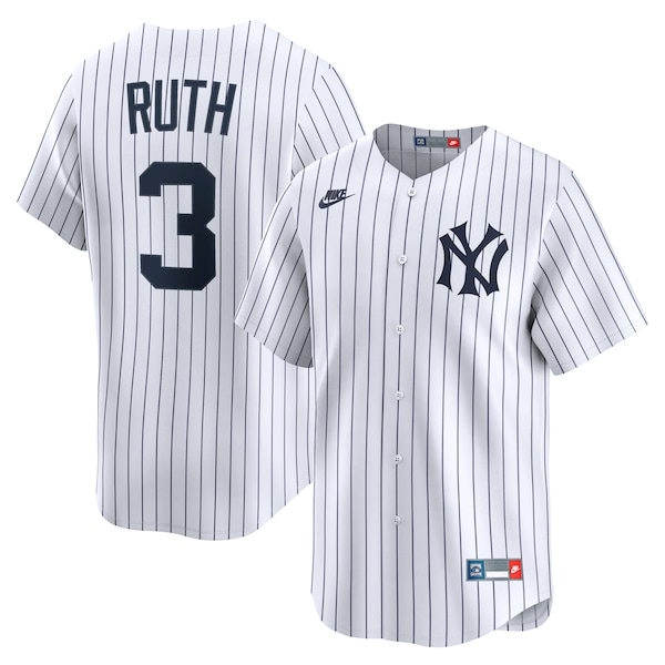 Babe Ruth New York Yankees Nike Throwback Cooperstown Collection Limited Jersey - White