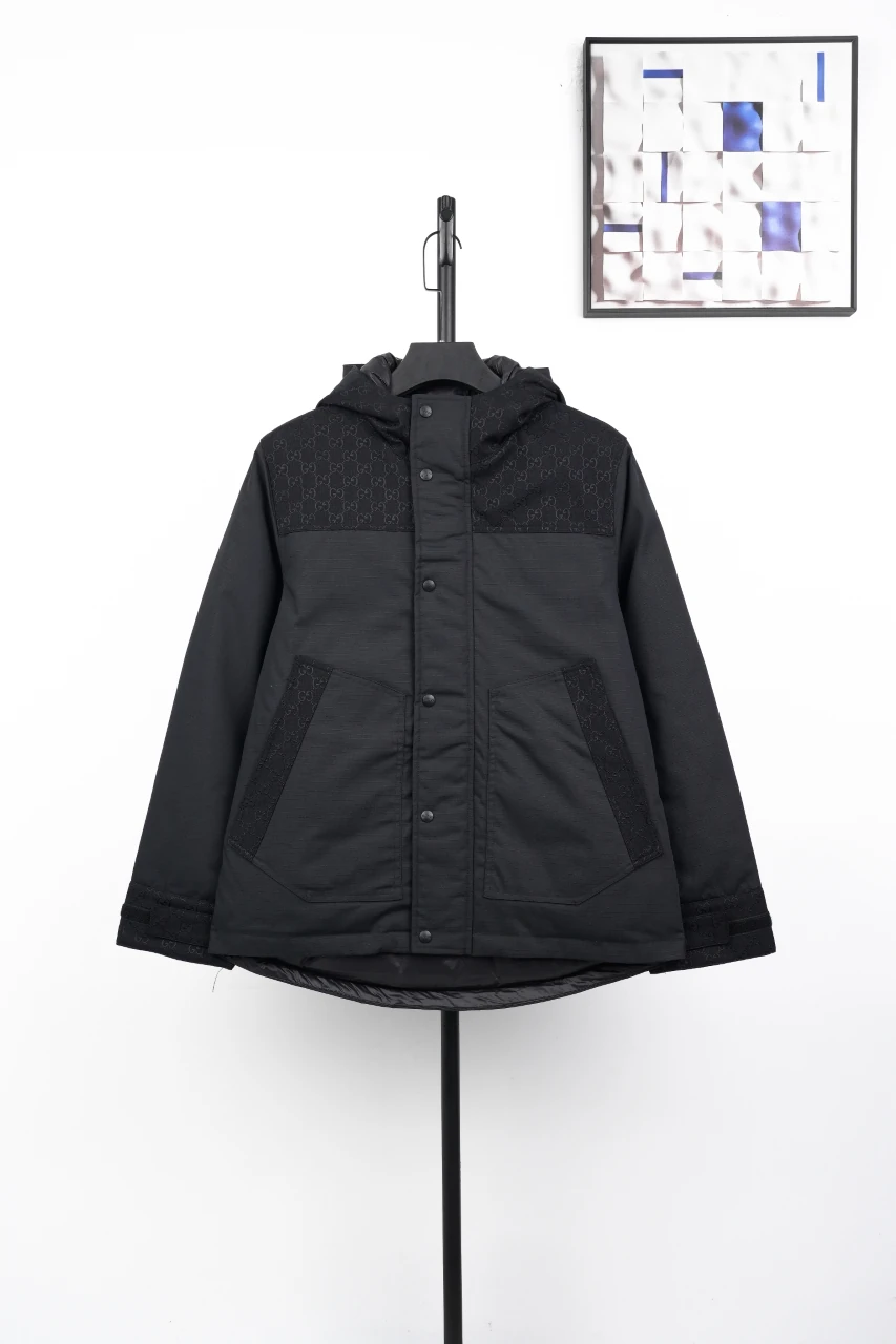 GUCCI Dark Grey GG-Panel Hooded Jacket product photo from LabelPicks