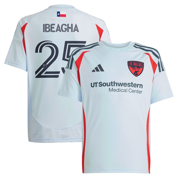 Sebastien Ibeagha FC Dallas adidas Youth 2025 The Inferno Kit Replica Player Jersey - Light Blue
