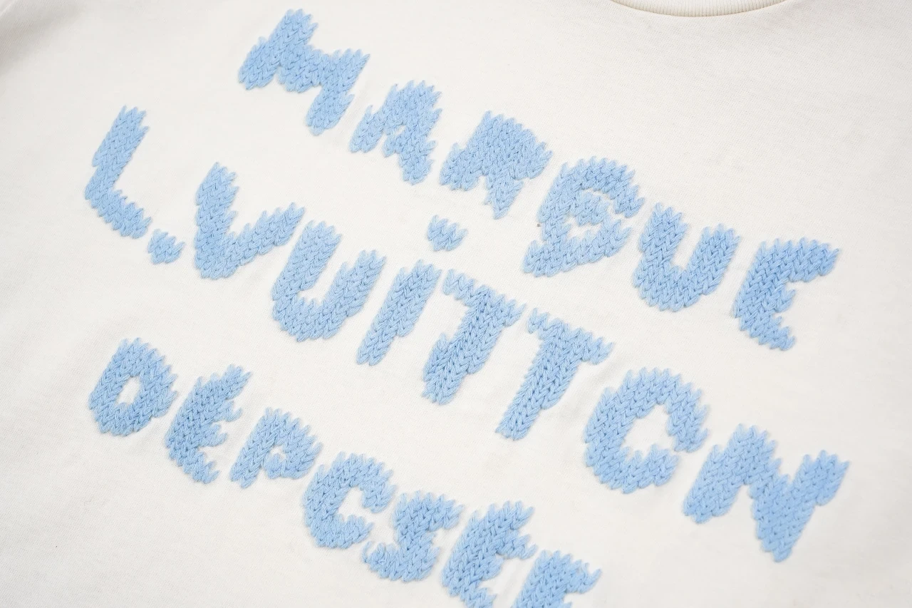 Louis Vuitton Off White Light Blue Monogram Letter Jacquard T-Shirt product photo from LabelPicks