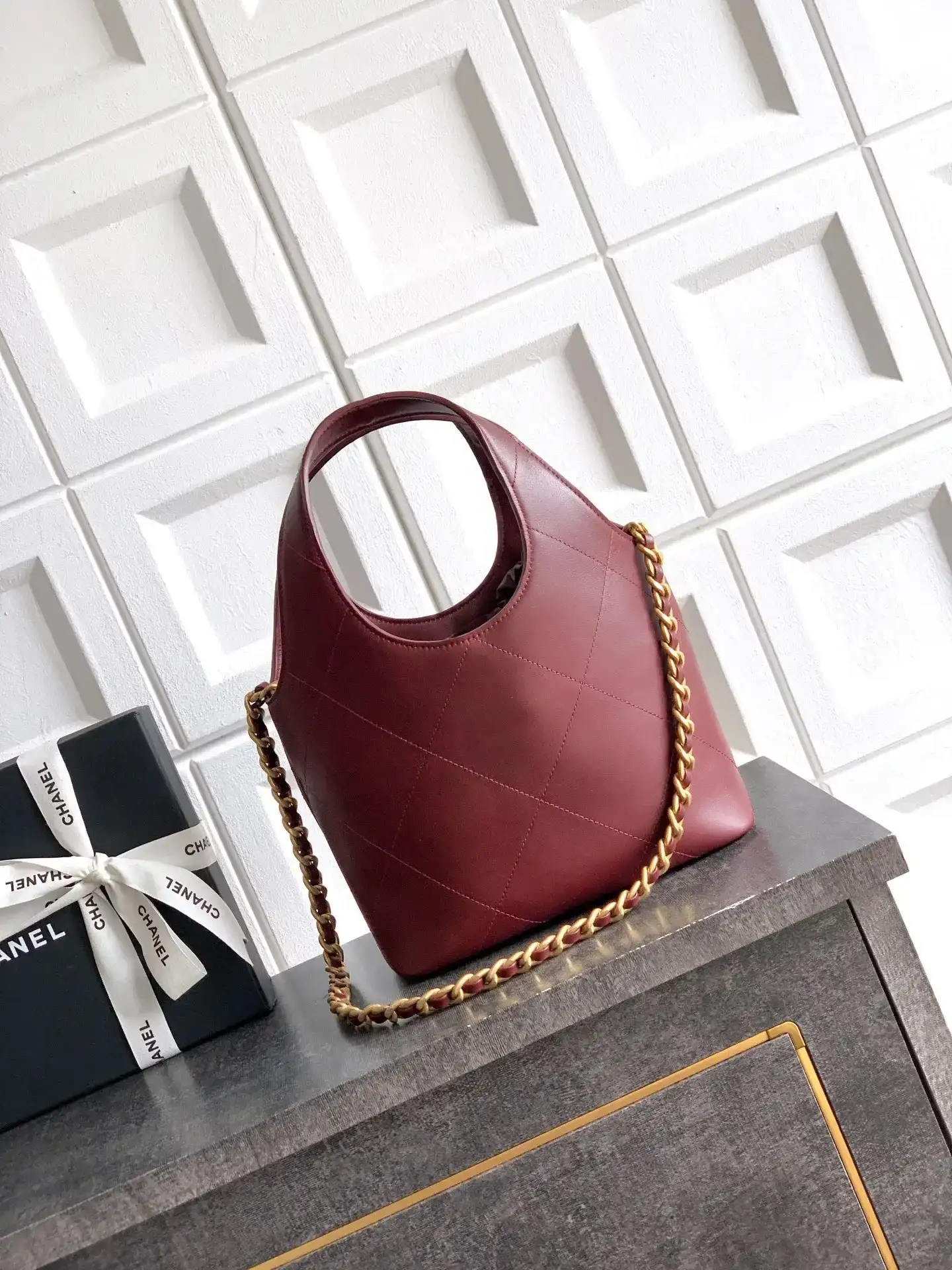 Chanel Burgundy Quilted Leather Tote Bag product photo from LabelPicks