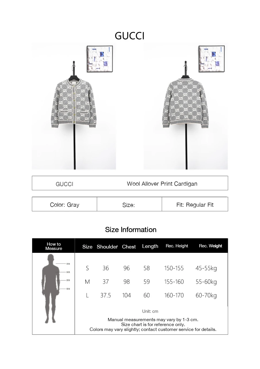 GUCCI Smoke Grey GG Jacquard Wool Cardigan product photo from LabelPicks