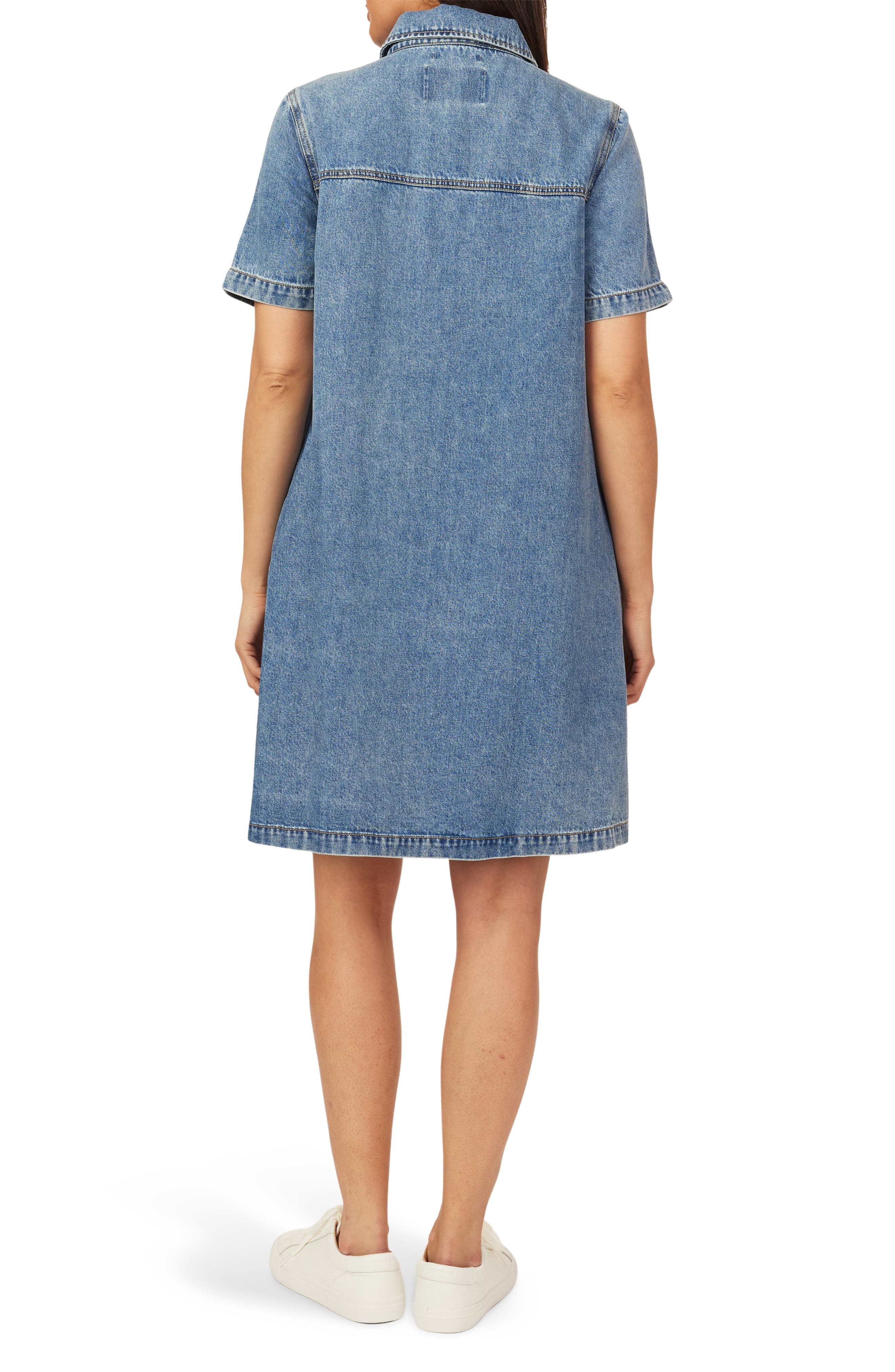 Scotch & Soda Short Sleeve Denim Polo Dress