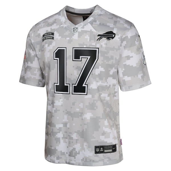 Josh Allen Buffalo Bills Nike Youth 2024 Salute to Service Game Jersey - Arctic Camo
