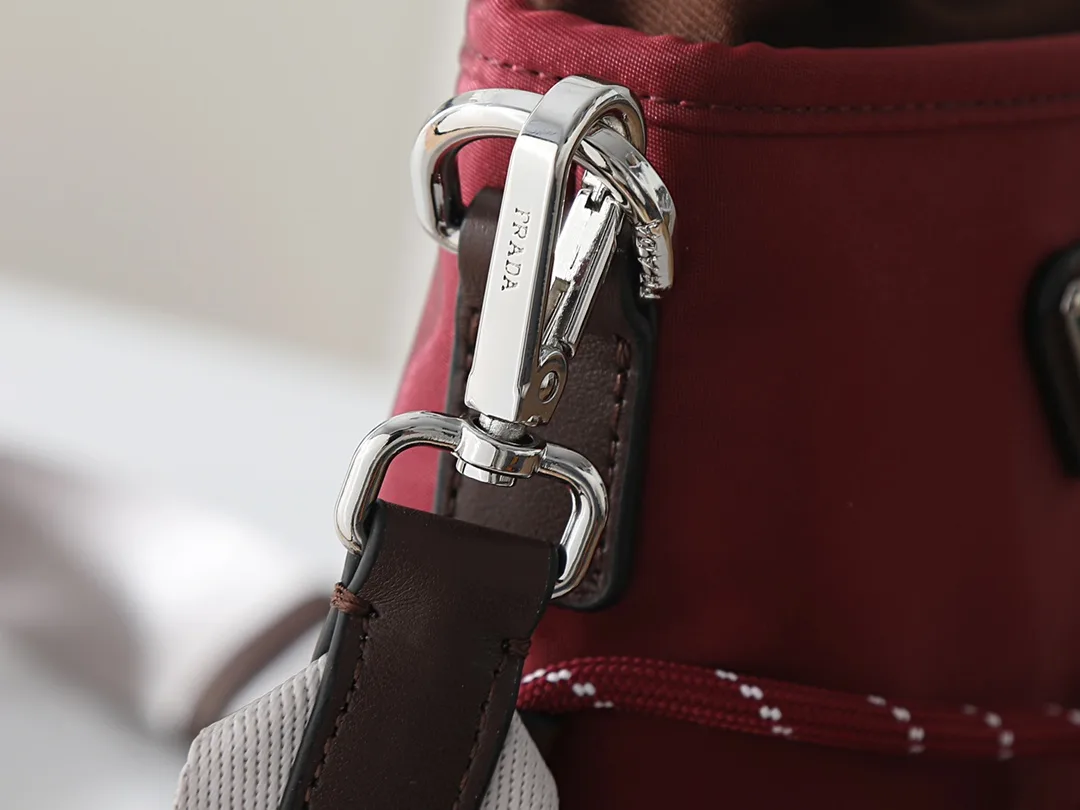 Prada Burgundy Woven Leather Bucket Bag product photo from LabelPicks