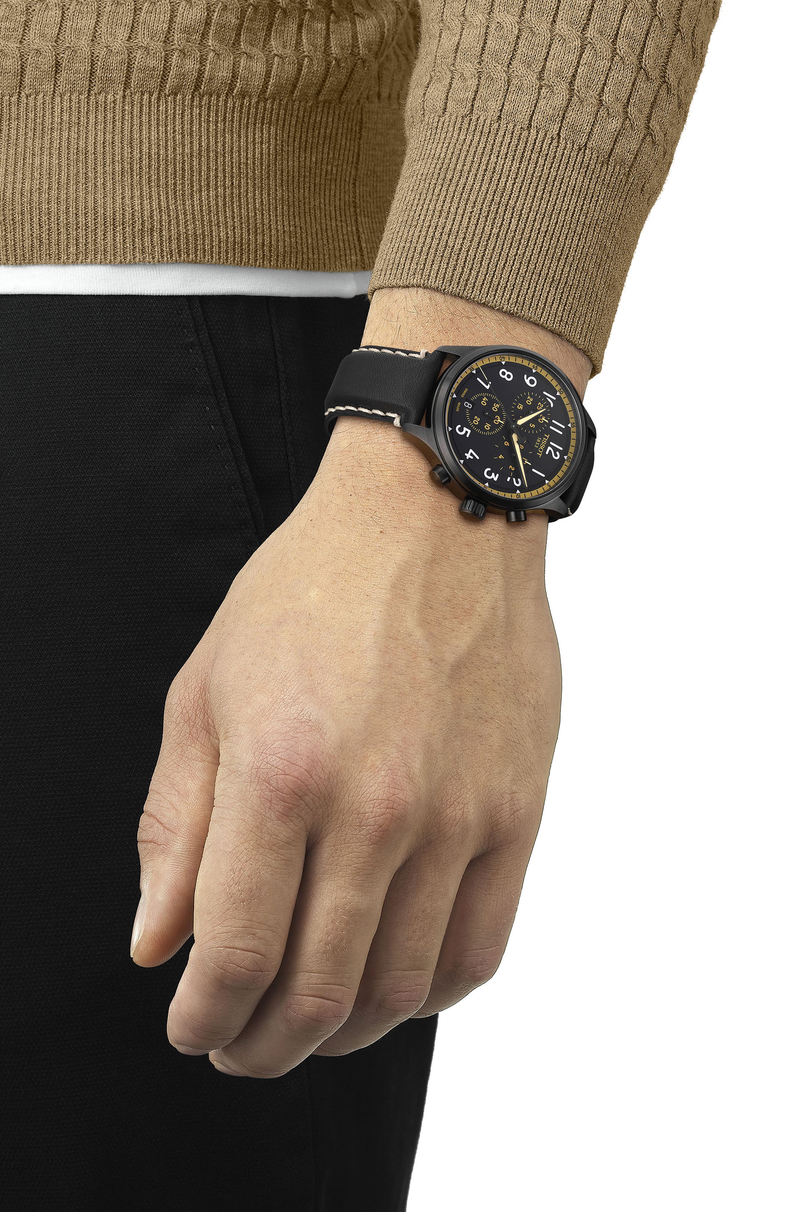 Tissot Chrono XL Chronograph Leather Strap Watch, 45mm