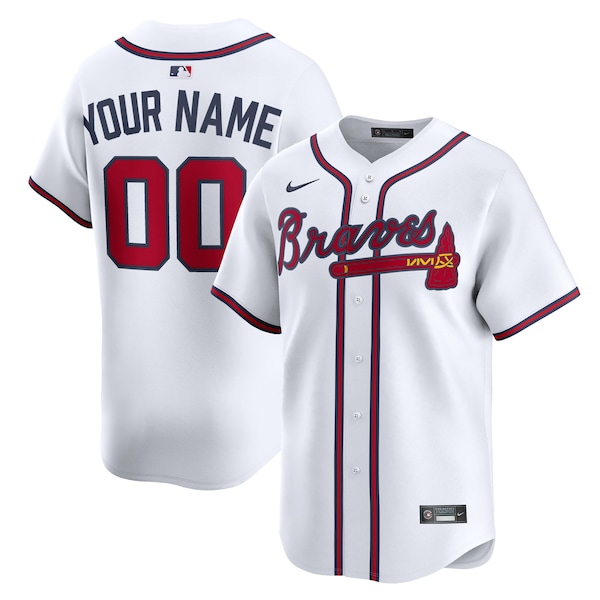 Atlanta Braves Nike Home Limited Custom Jersey - White