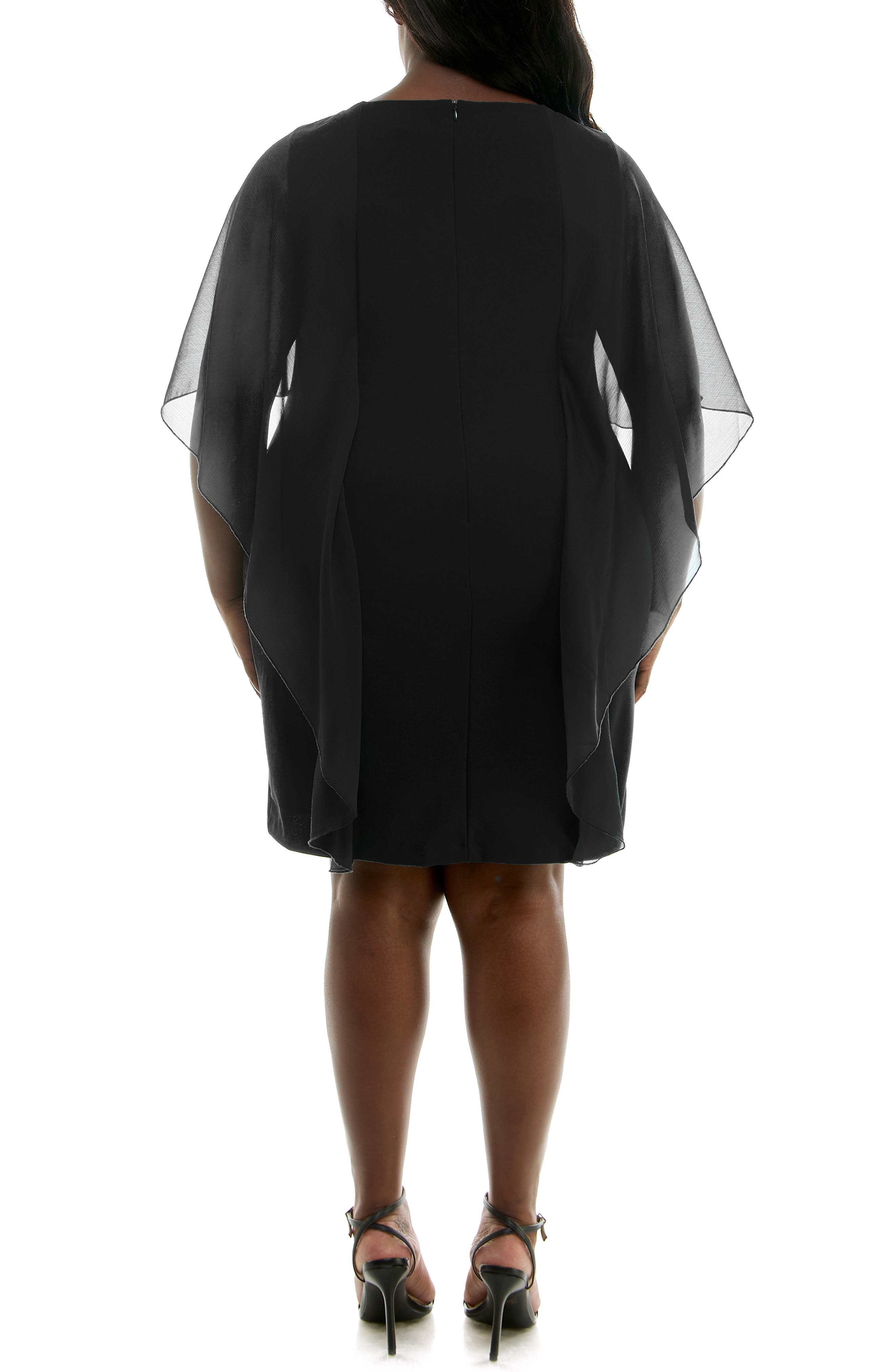 Nina Leonard Popover Chiffon Sheath Dress