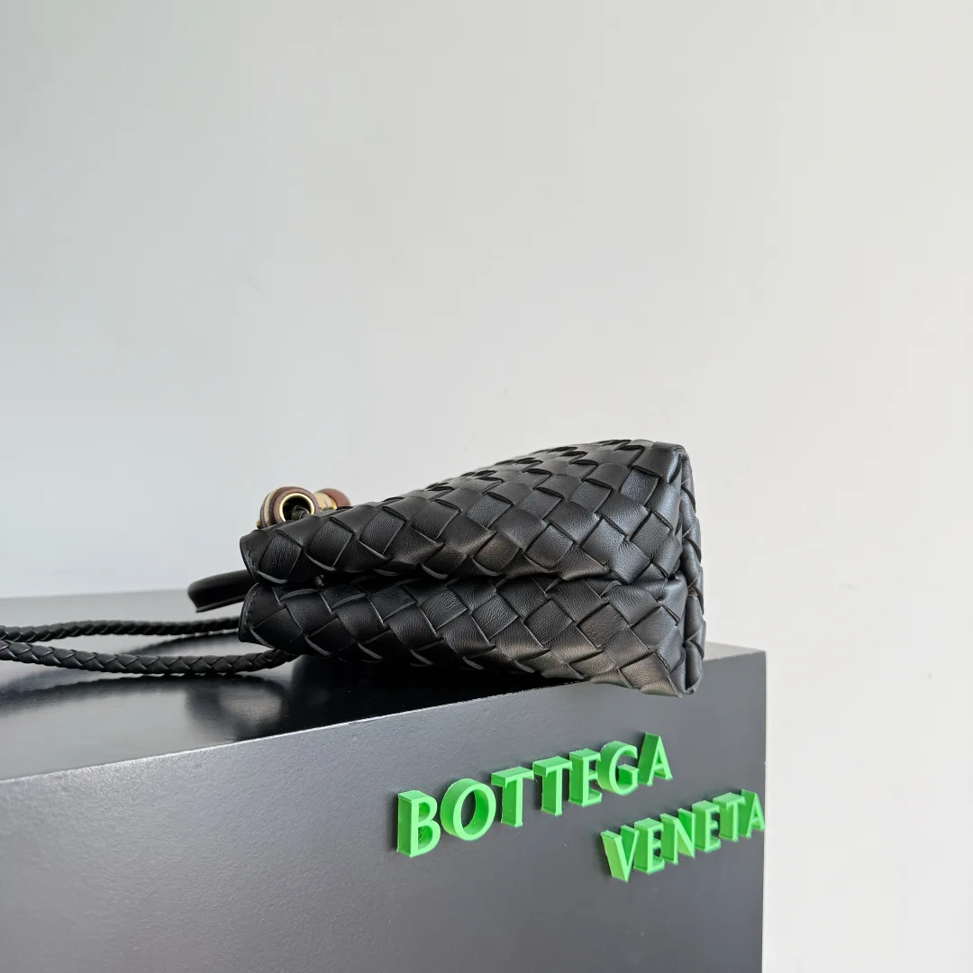 Bottega Veneta Andiamo Black Intrecciato Woven Leather Top Handle Bag product photo from LabelPicks