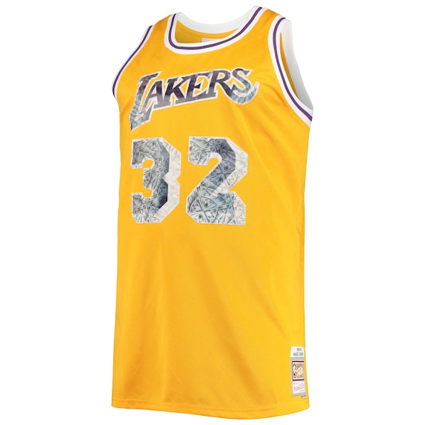 Magic Johnson Los Angeles Lakers Big & Tall 1984/85 NBA 75th Anniversary Diamond Swingman Jersey - Gold